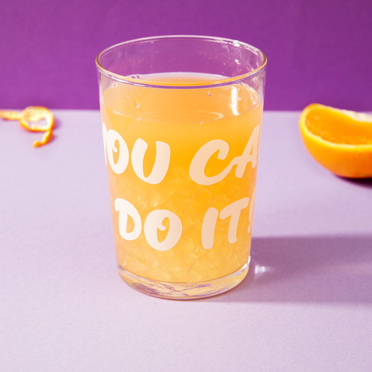 Bicchiere bibita in vetro scritta You can do it 490 ml