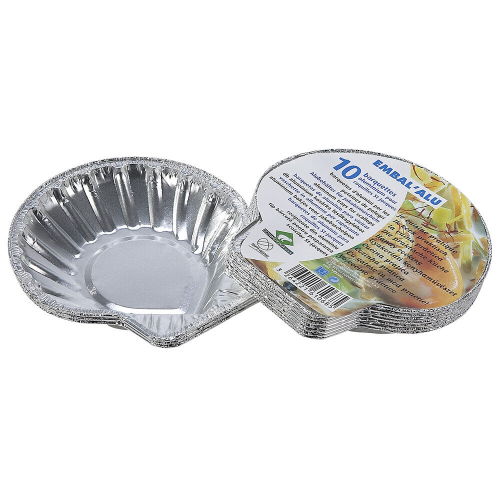 Barquettes coquilles St Jacques aluminium x10