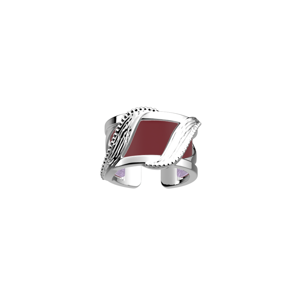 Bague Drapé, cuir réversible Lavande Métallisée / Violette Sauvage