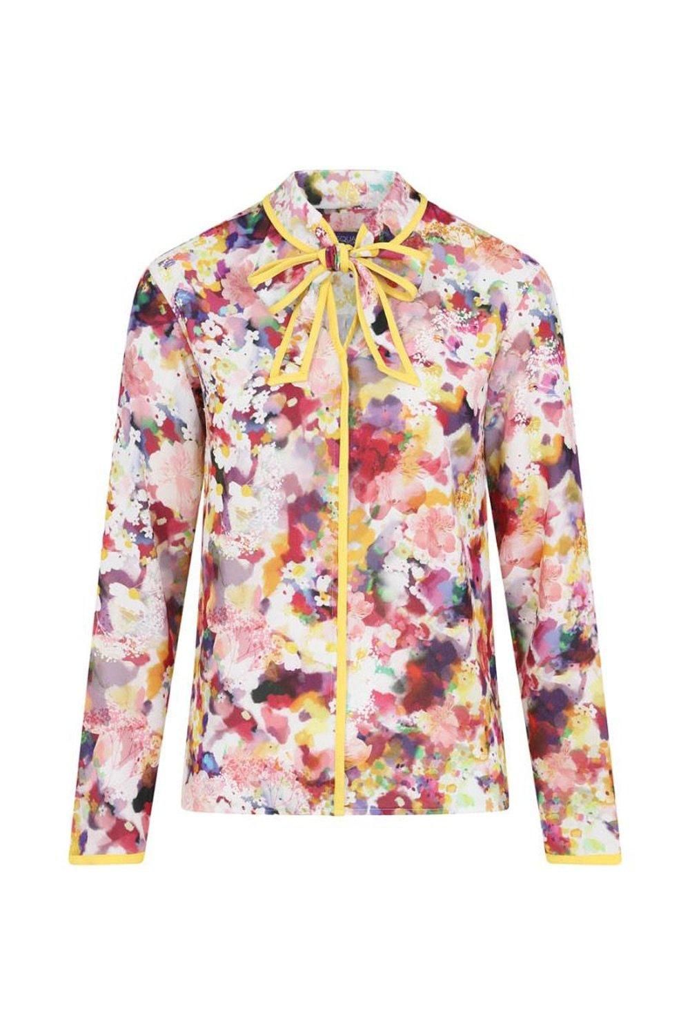 Hot Squash Tie Neck Crepe Blouse