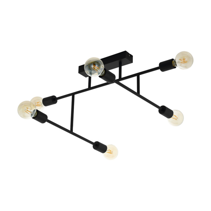 Plafonnier Belsiana noir E27 6 x 40 W EGLO
