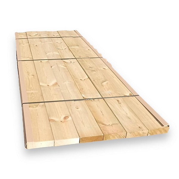 Lot de 6 Lattes en Pin Traité Classe IV R5 4,5x14,5x120 cm