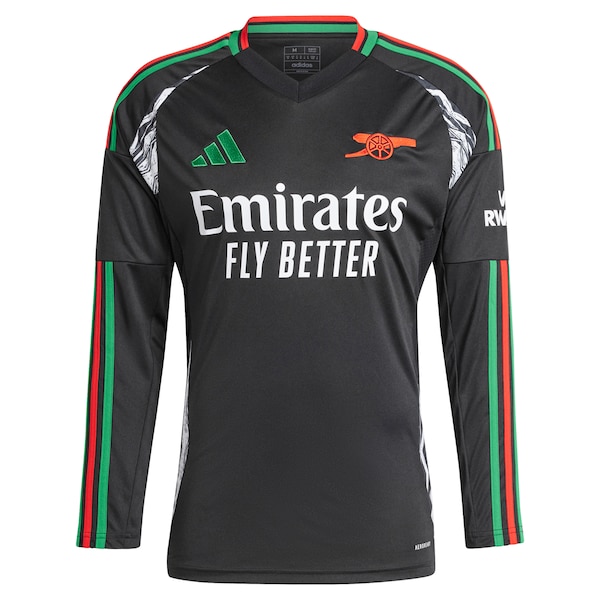 Arsenal adidas 2024/25 Away Replica Long Sleeve Jersey - Black