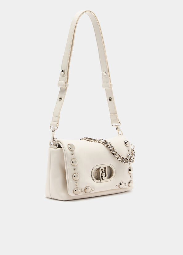 Borsa LaPuffy media con perle