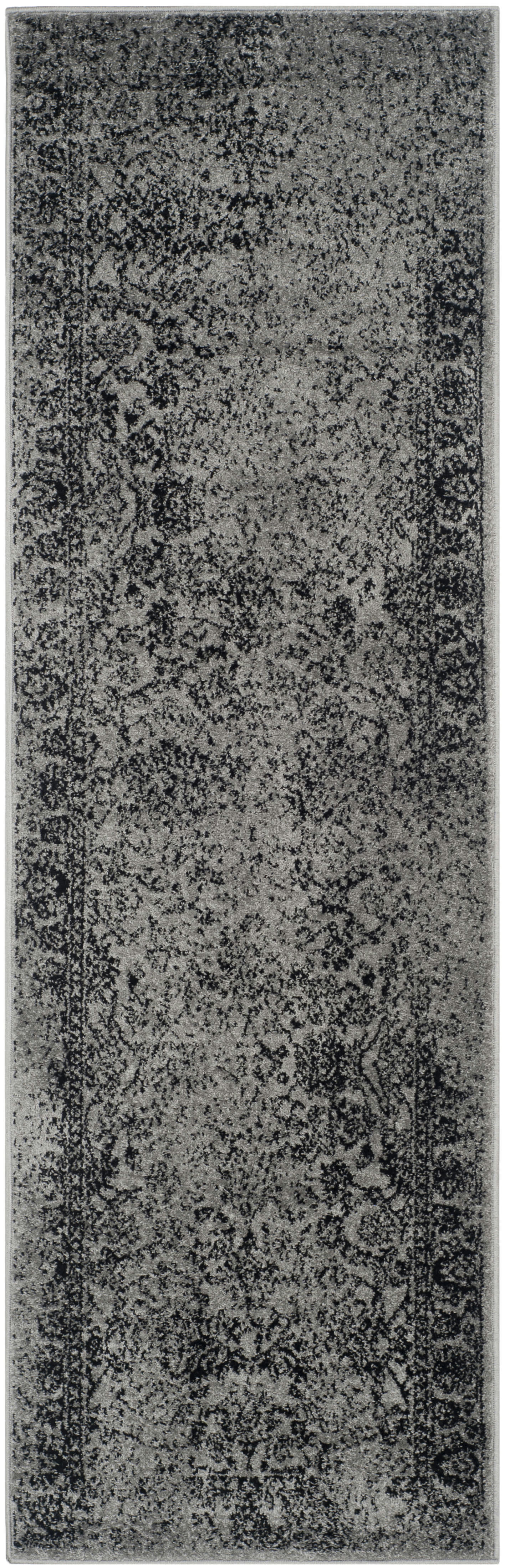ADIRONDACK - Tapis de salon interieur en gris & noir, 76 x 244 cm