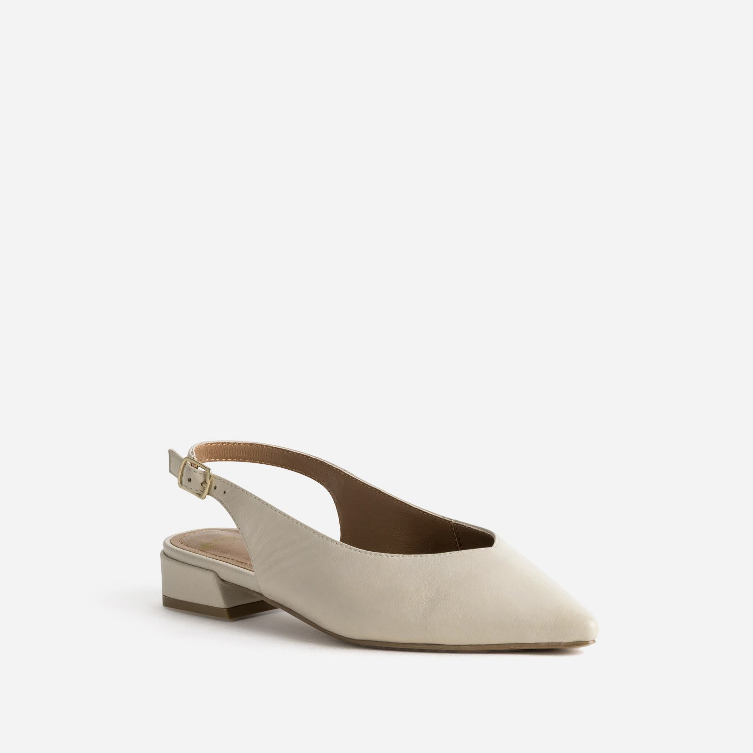 Ballerine slingback beige cuir