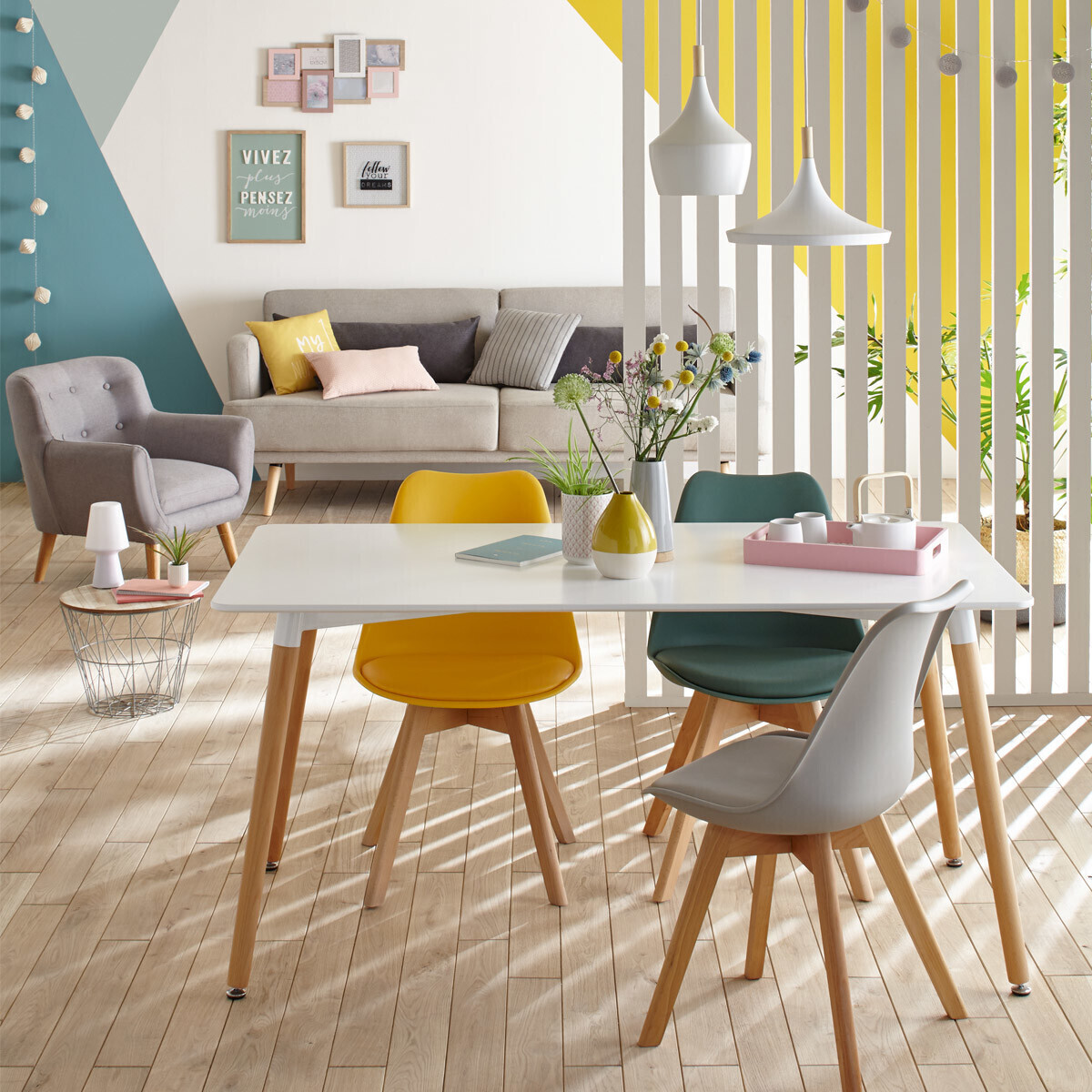 Chair "Baya", beech legs Gray