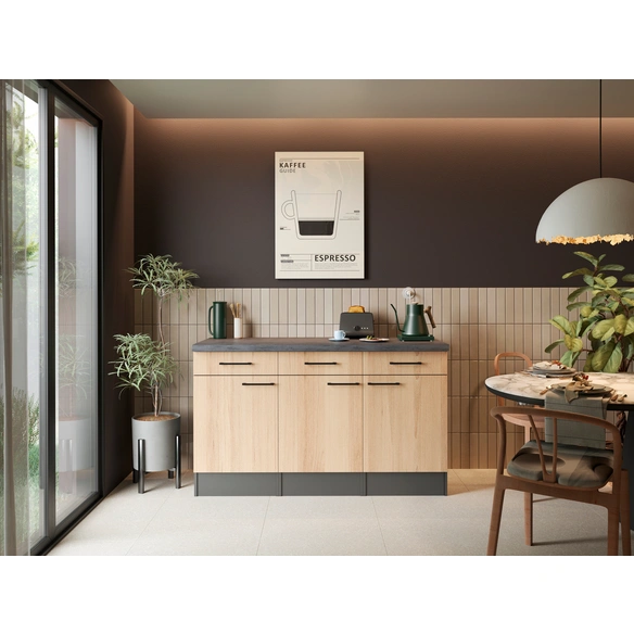 Sideboard, »Oliver«, LxBxH: 150x60x90 cm, eichefarben