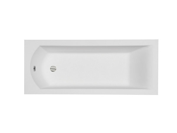 Baignoire rectangulaire   tablier blanc   repose tête - SHEA - 150 x 70 cm