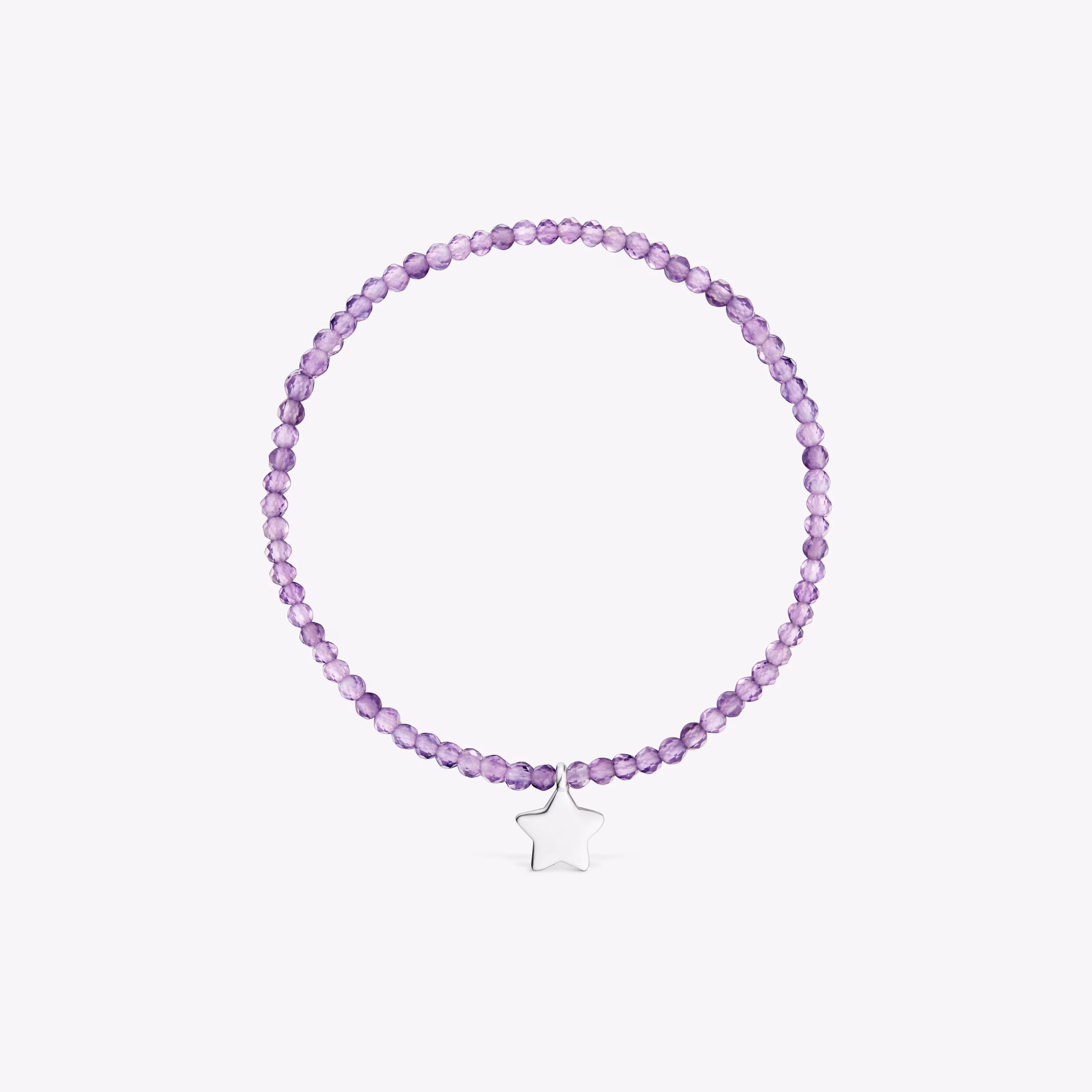 Pulsera elástica con amatistas y estrella de plata TOUS Motivos