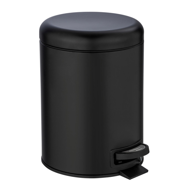 Poubelle à pédale Leman noir mat 5 L WENKO