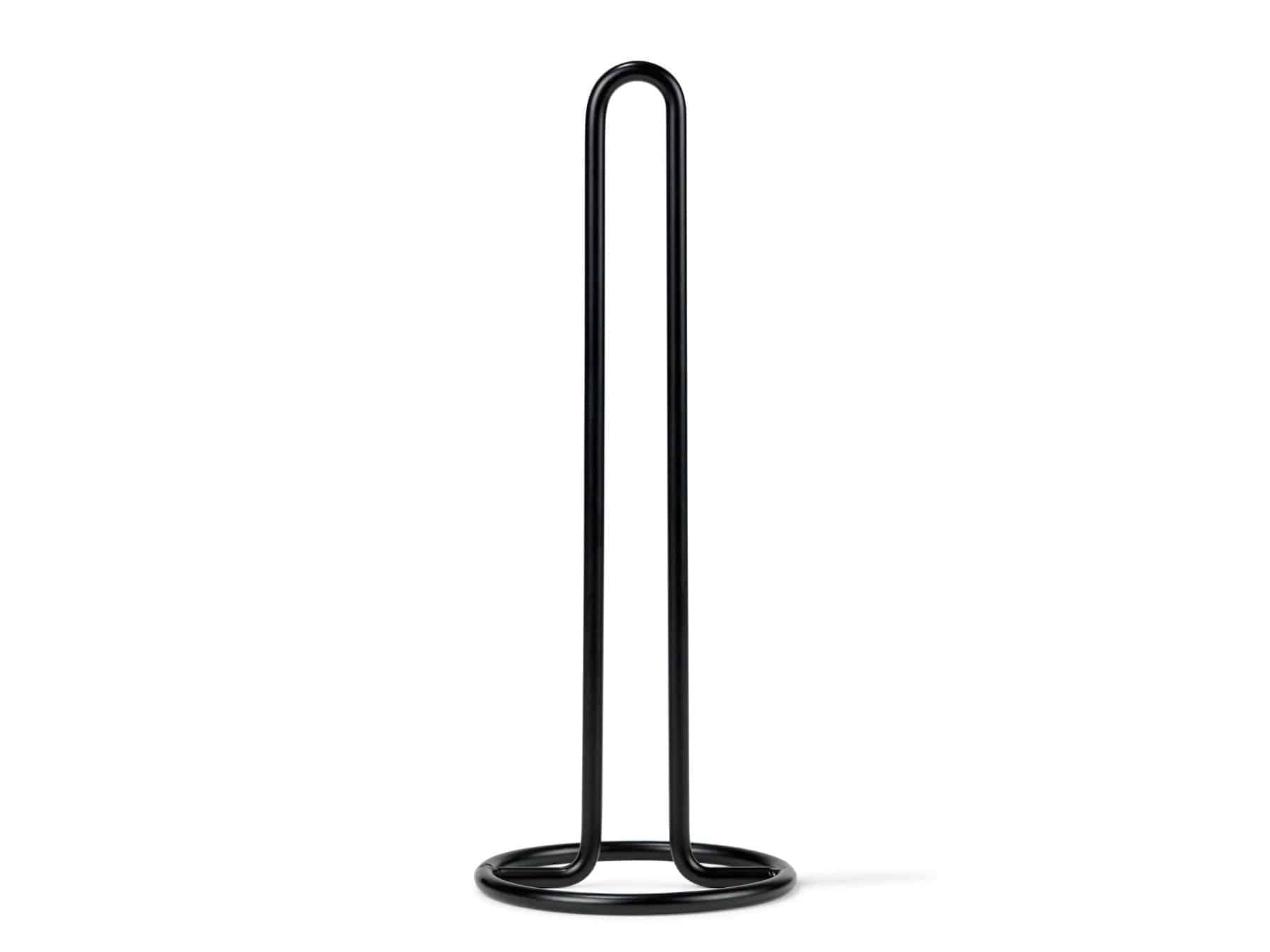 Keukenrolhouder mat zwart staal - 31,5cm hoog