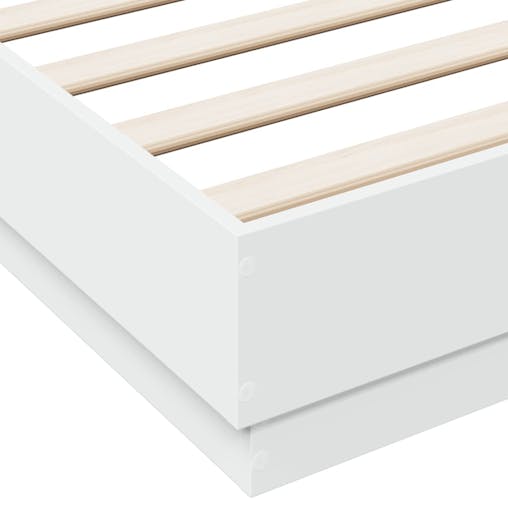 NNEVL Bed Frame White 150x200 cm Engineered Wood