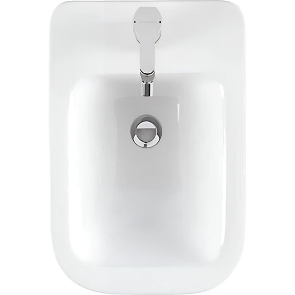 Bidet céramique traditionnelle SANINDUSA Look a poser au sol avec trou passage flexible blanc