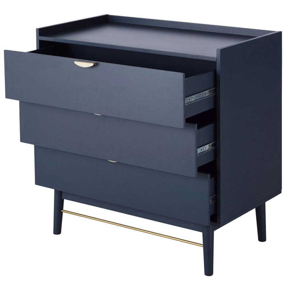 Penelope - Commode 3 tiroirs bleu foncé