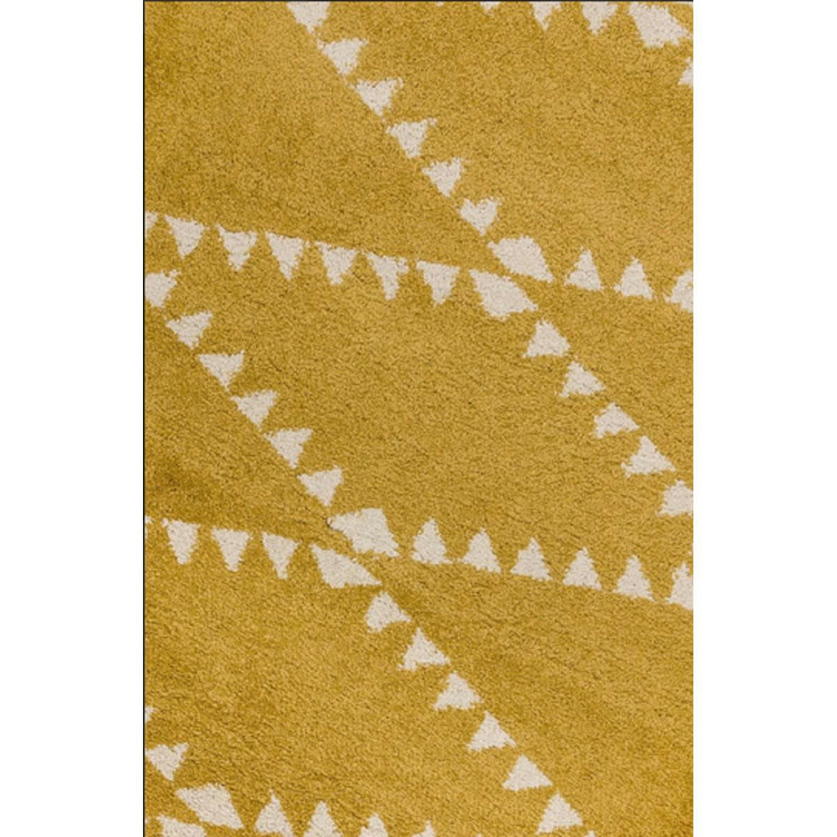 DIKO - Tapis style berbère en Polypropylène Jaune moutarde 160x230 cm