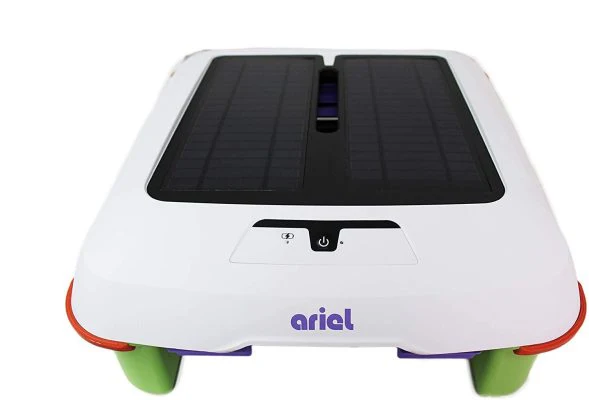 Solar Breeze Automatic Robot Solar Pool Skimmer with Easy to Empty Oversized Filter Tray and Integrated Smart Technology with Obstacle Avoidance, Plus Solar Powered Cordless Design