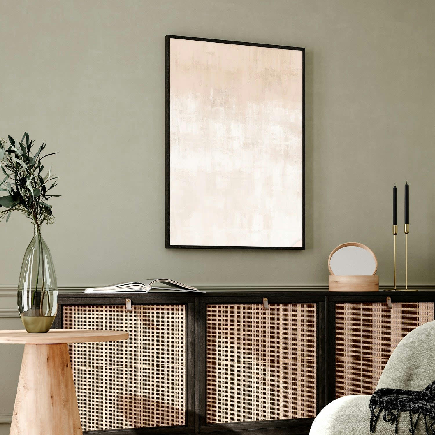 MINIMALISMO - Affiche avec cadre noir -  abstrait - 30x40