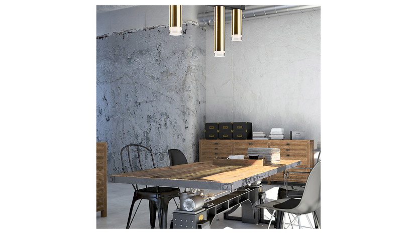 Lampa sufitowa Diego 3-punktowa stalowa złota