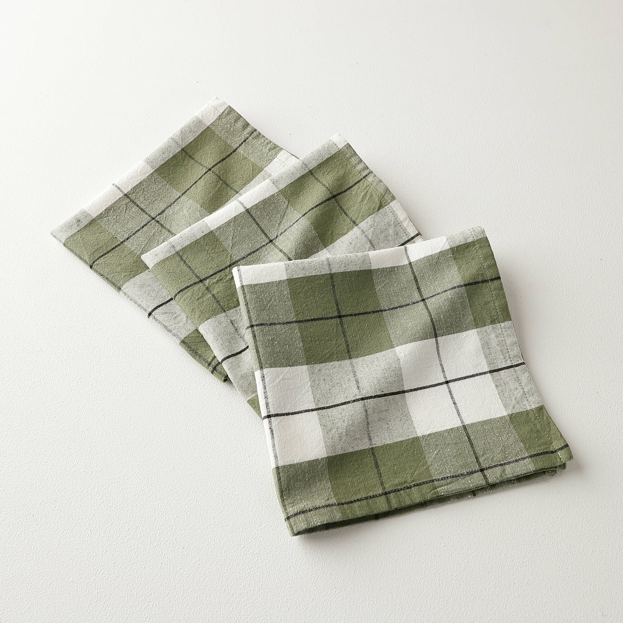 Serviette de table carreaux tissé teint - lot de 3