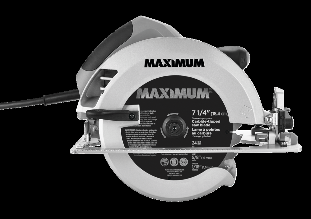 MAXIMUM 15A Circular Saw with Carbide-Tipped Blade & Cutting Guide, 7-1/4-in