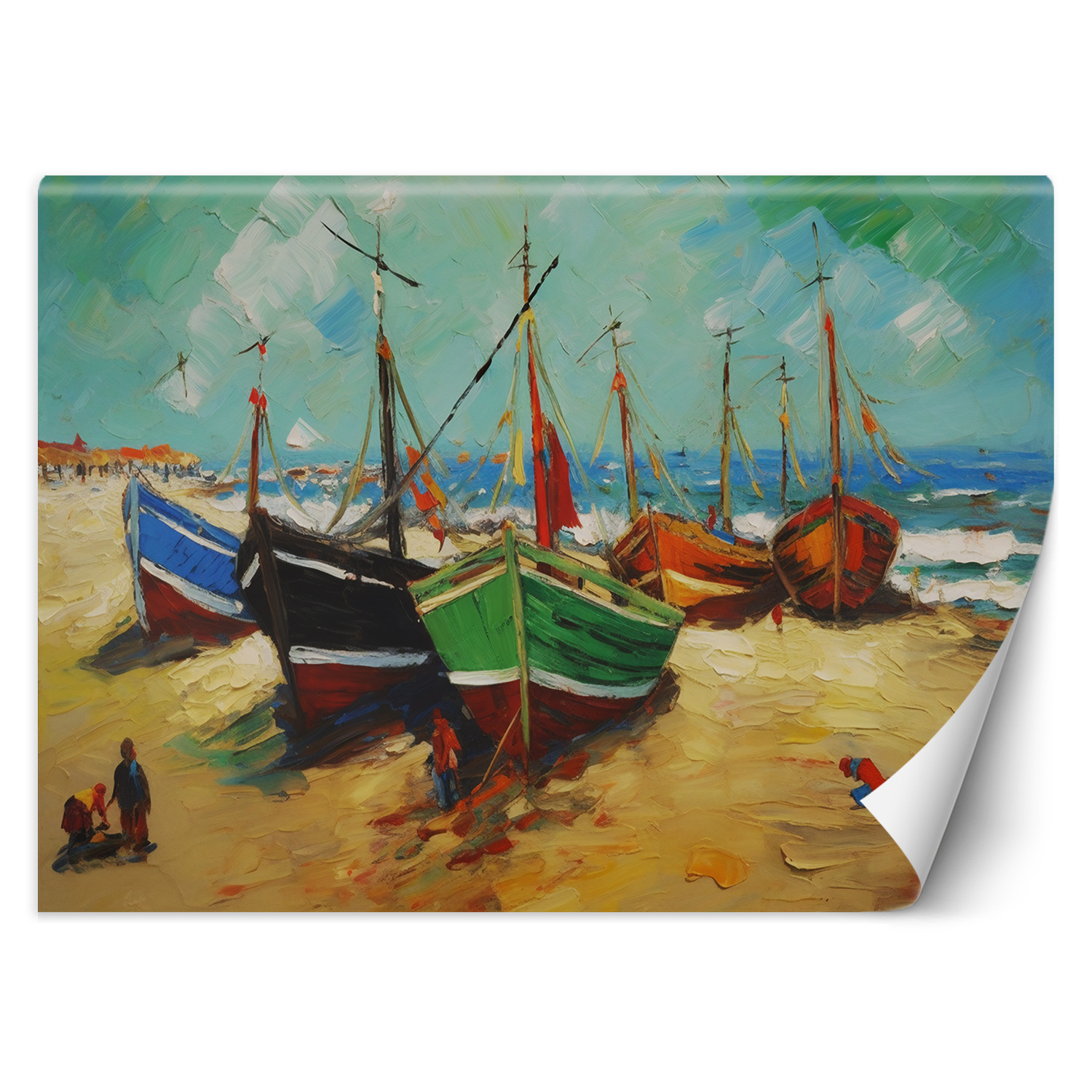 Feeby Fototapeta, Łodzie rybackie na plaży - V. van Gogh 150x105