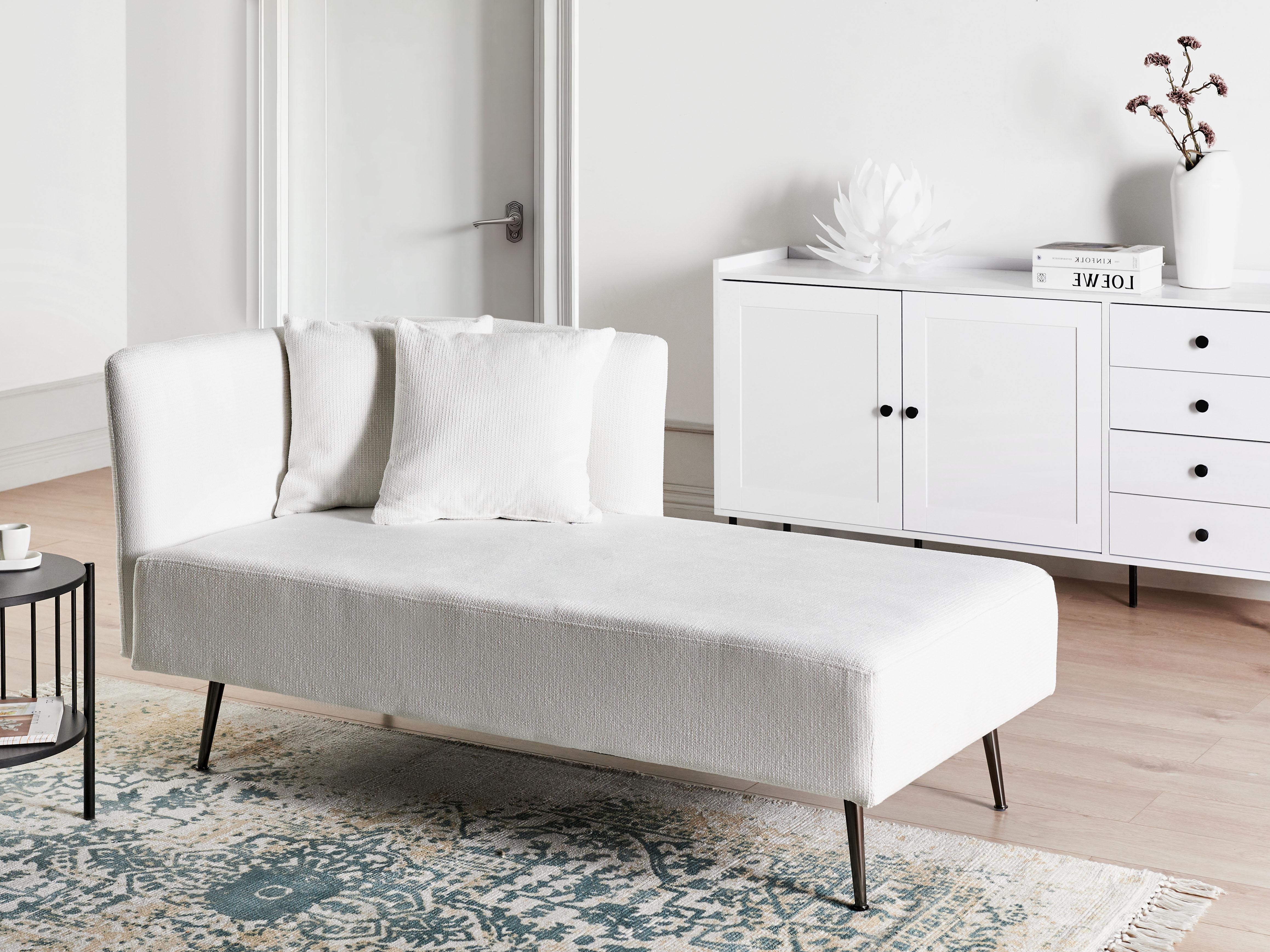 Left-Hand Chaise Longue RIOM Fabric White