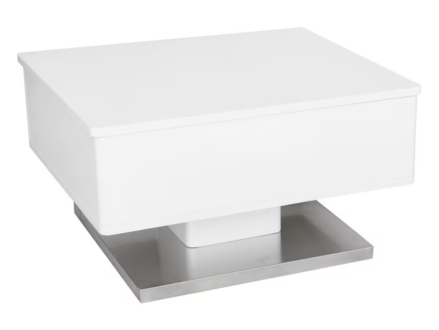 Stolik prostokątny Samuel 70x60_40,5 biało-srebrny