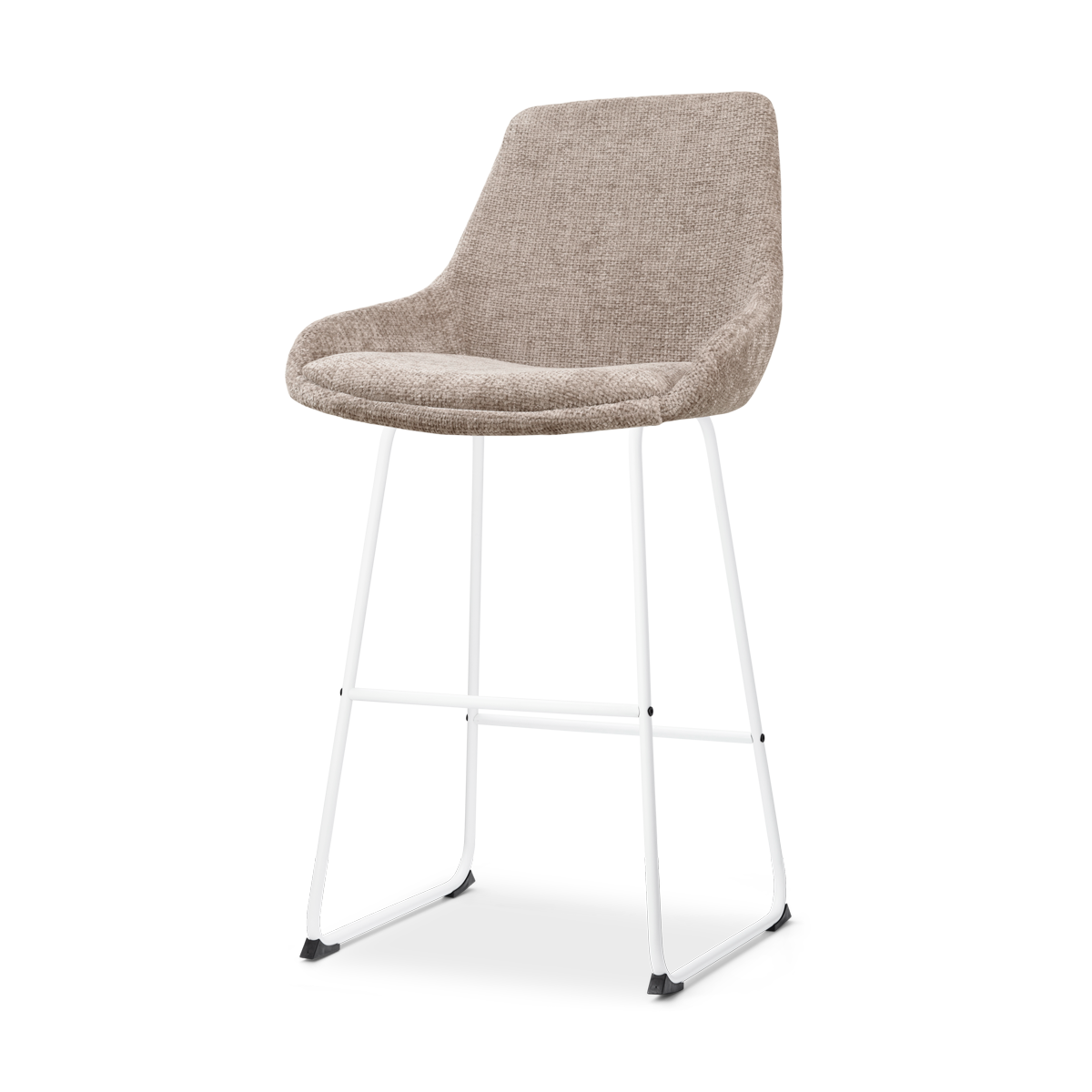 Nolon Nino-Isa Barkruk Bruin - Stof - Wit Onderstel - 75 cm