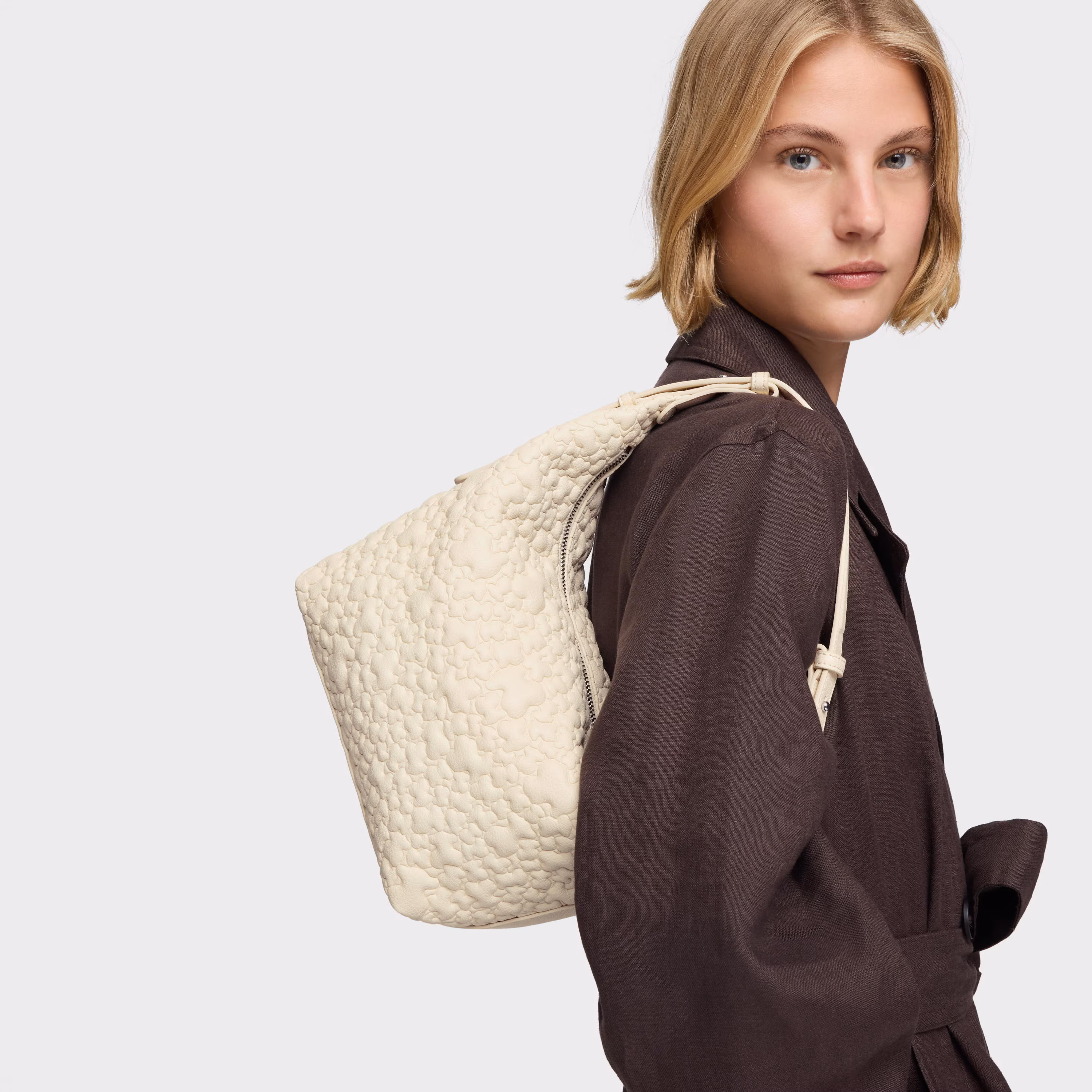 Bolso de hombro mediano beige TOUS Puffy bear