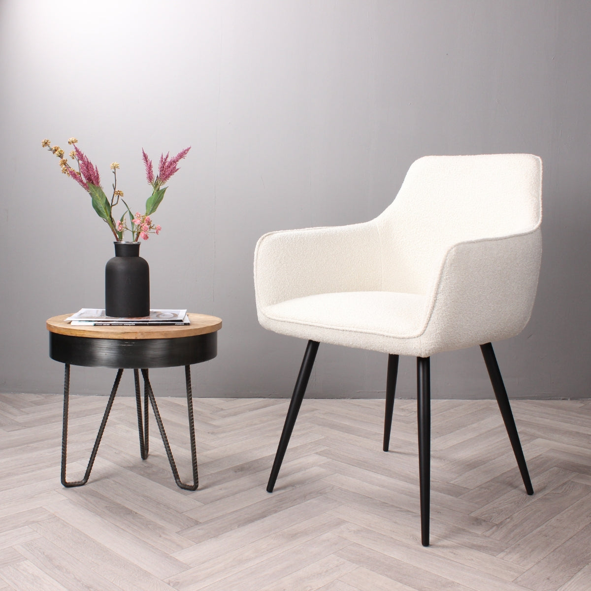 DS4U - Ravi 3.0 eetkamerstoel boucle - wit