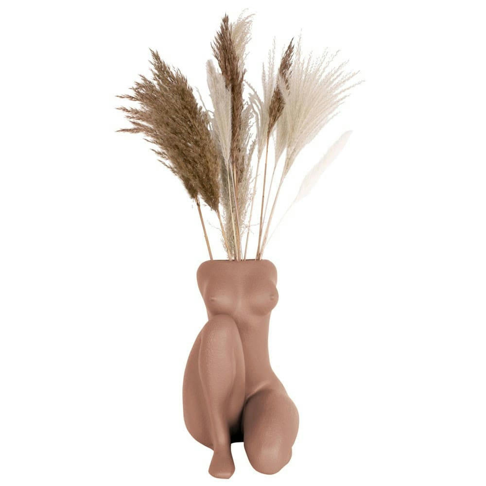 LADY - Vase femme assise polyrésine terracotta H37cm