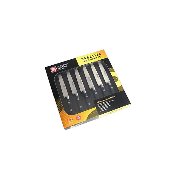 Coffret 6 couteaux steak lame lisse noir Richardson Sheffield 658502-1