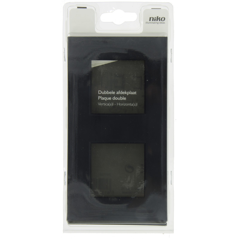 Plaque de recouvrement Intense double horizontale Matt Black NIKO