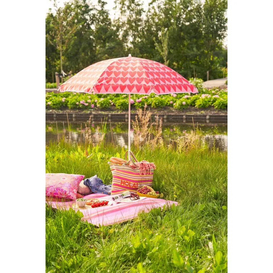 Mica Decorations Strandparasol - H180 x &Oslash;160 cm - Roze
