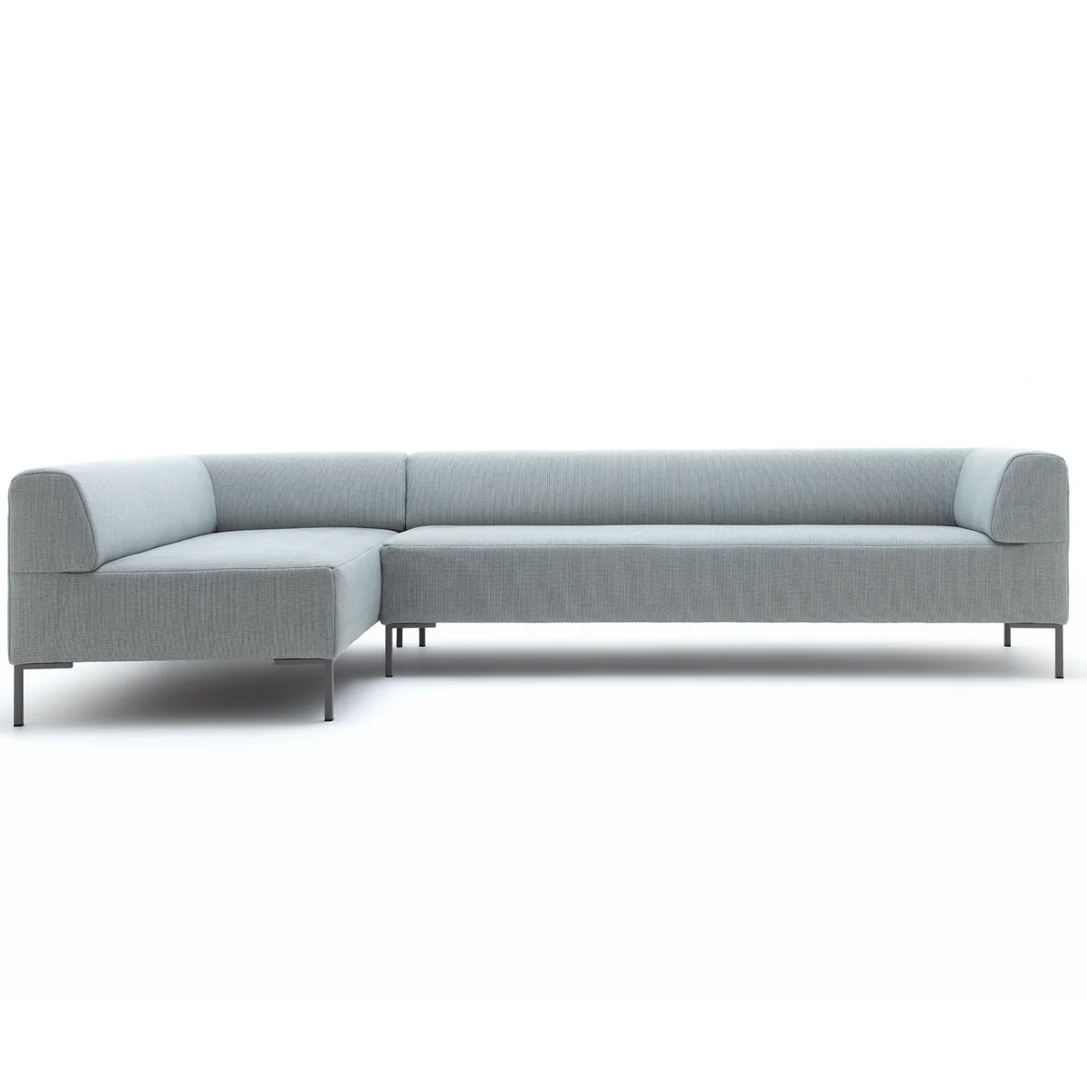 freistil - 185 Sofaecke links, Winkelfuß Grau / Bezug pastellblau (6540)