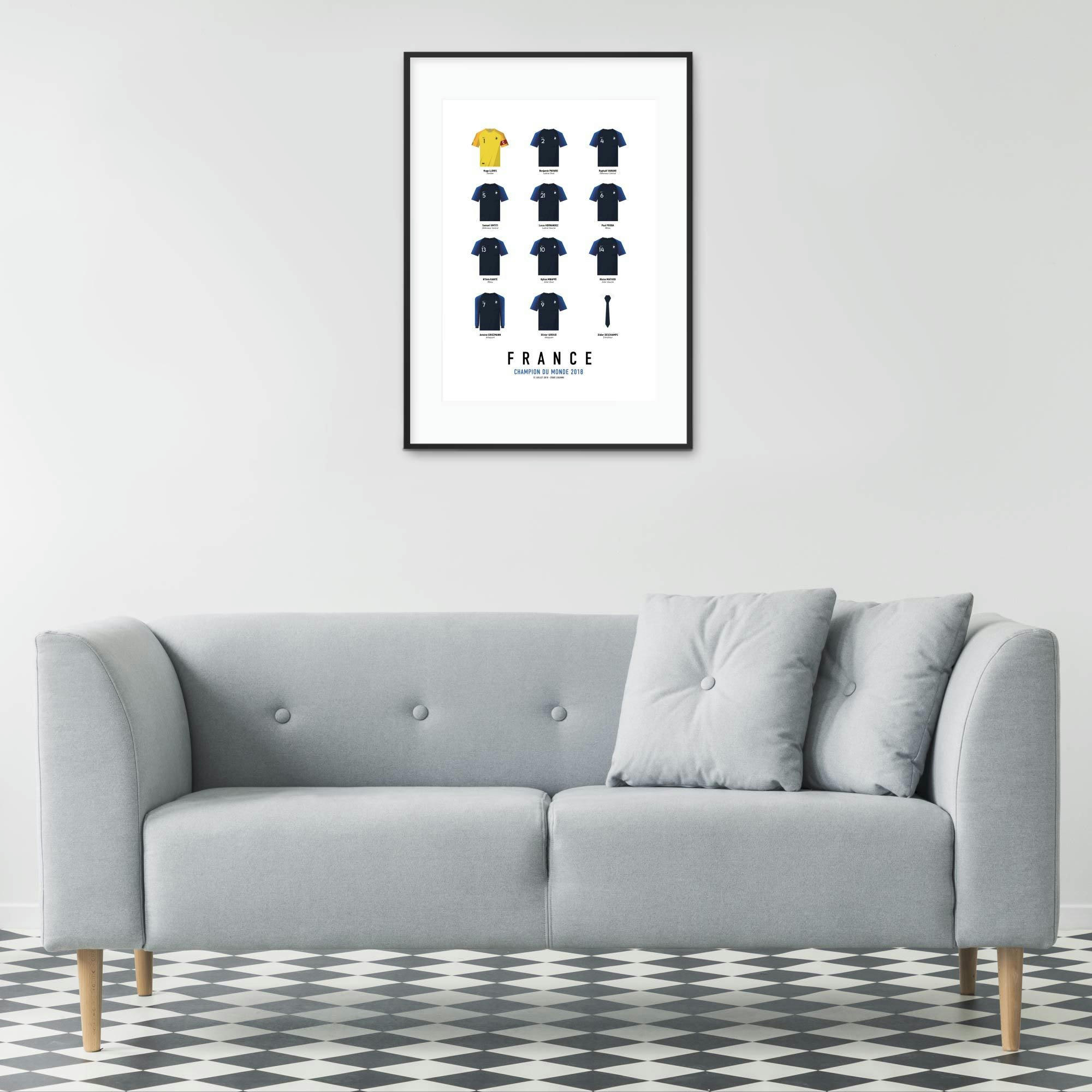 FRANCE - Affiche Football - France 2018 - 40 x 60 cm