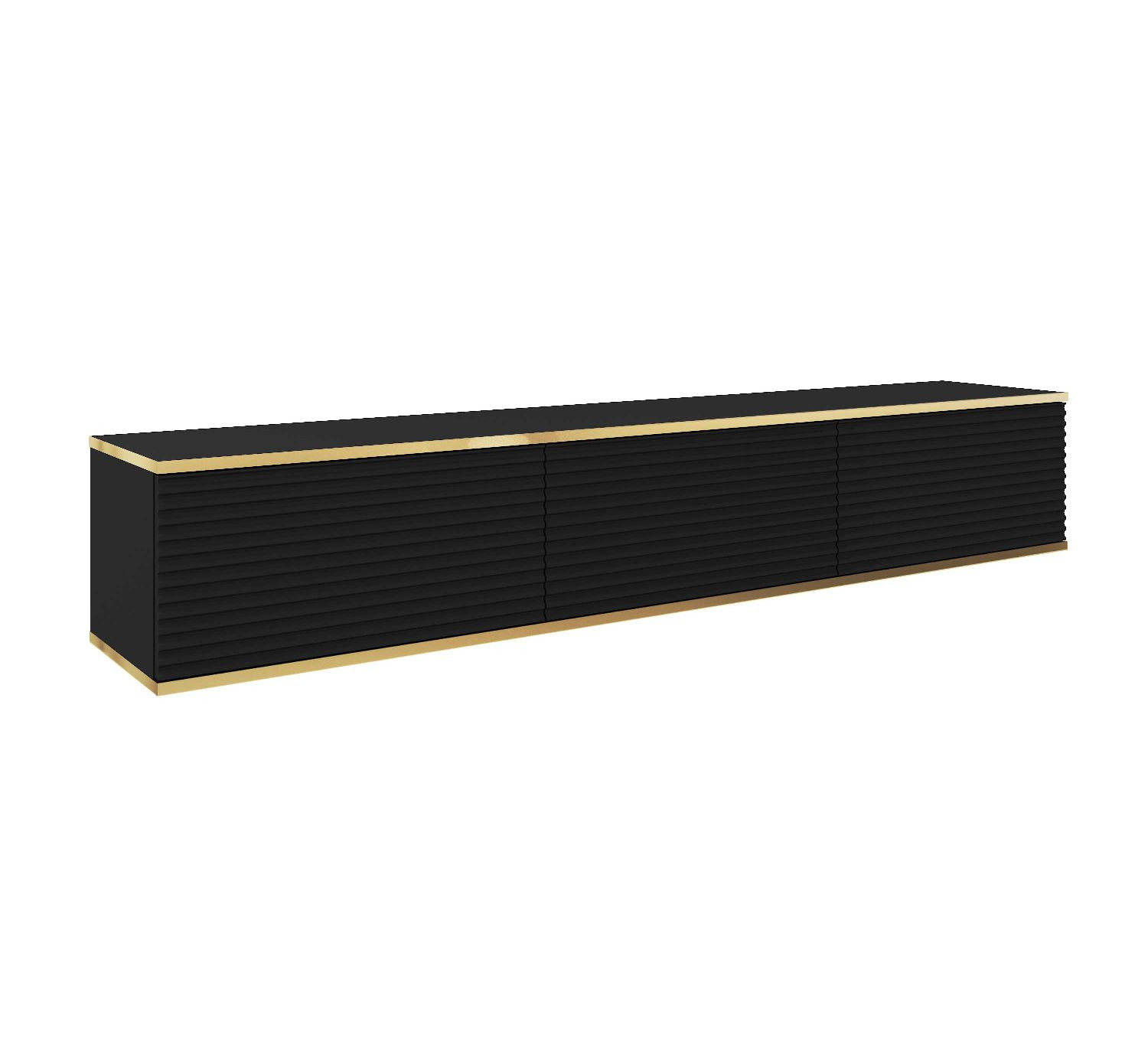 Szafka RTV ORO MDF 175 czarny   złoto