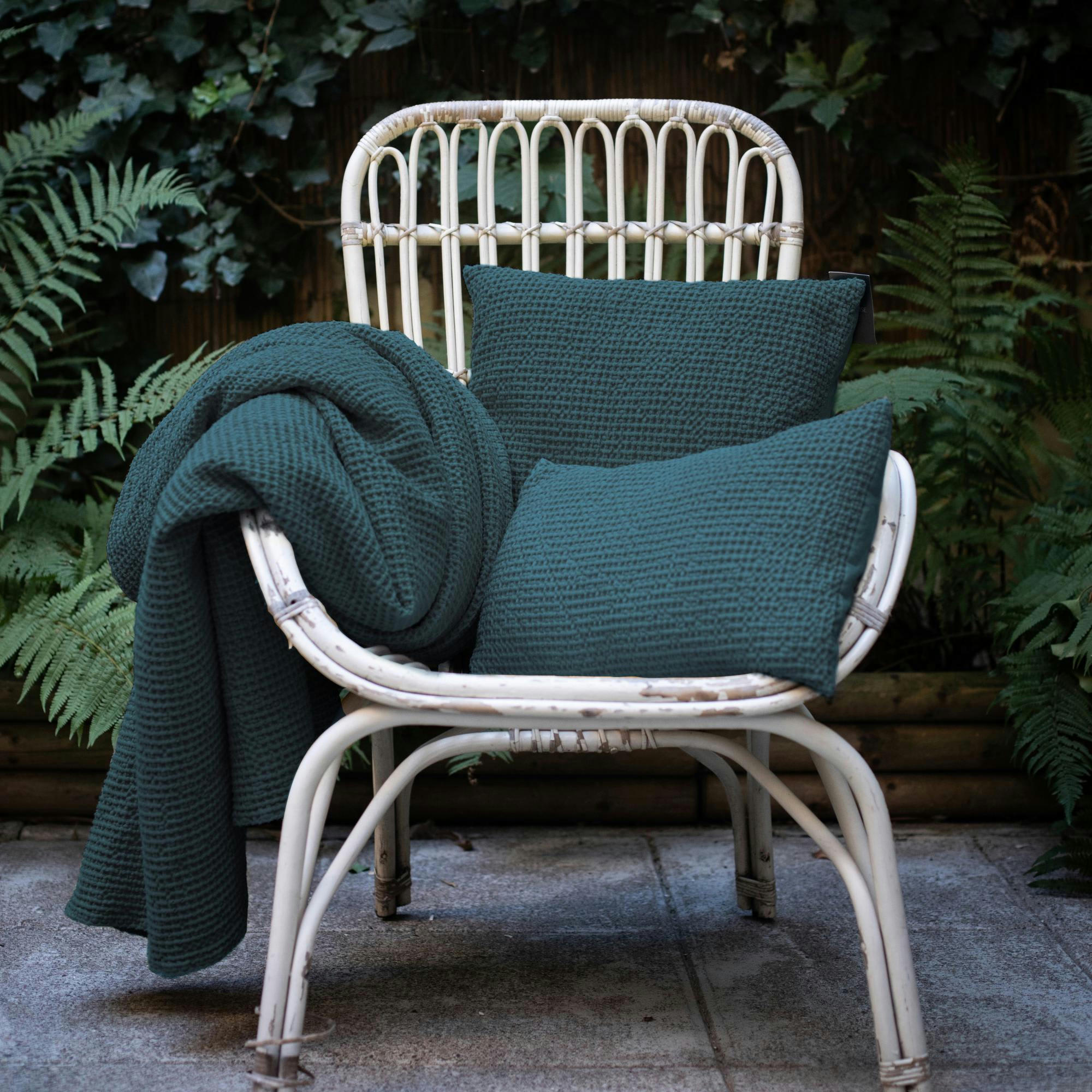 MAIA - Coussin  en coton topaze 30 x 50