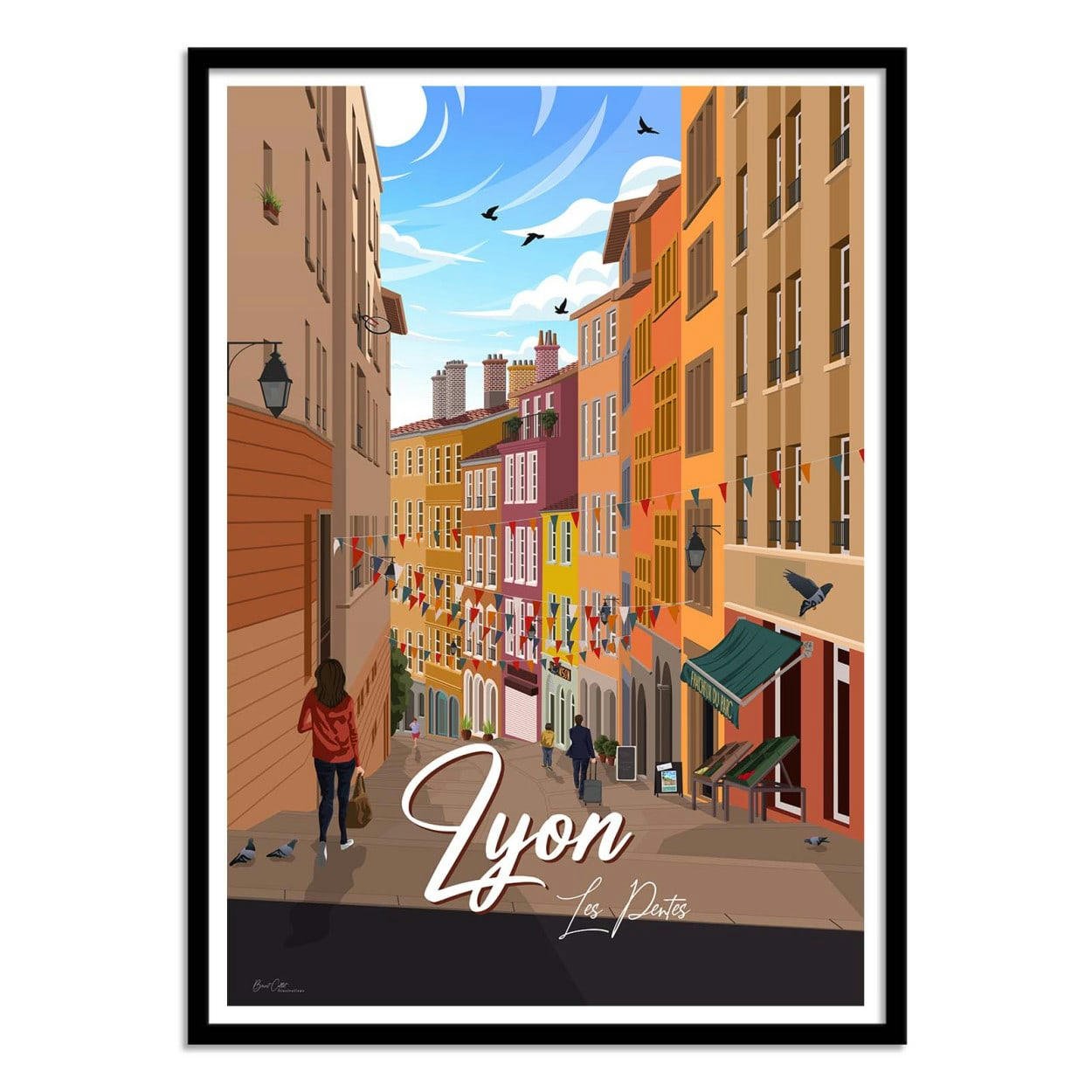 BENOÎT COLLET - LYON LES PENTES - BENOIT COLLET - Affiche d'art 50 x 70 cm