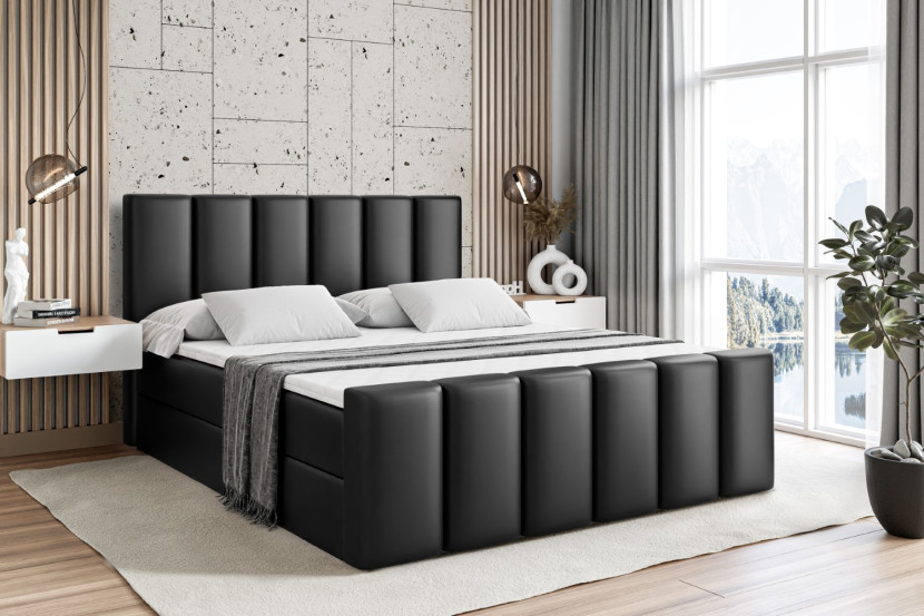 Łóżko kontynentalne z pojemnikiem BOXI1-Z - 120 x 200 cm