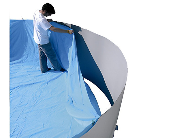 Liner piscine hors-sol Toi SWIMPOOL ronde O550 x 120cm 60µ coloris uni bleu