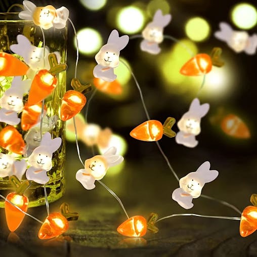 NNETM LED Copper Wire Rabbit Carrot Light String