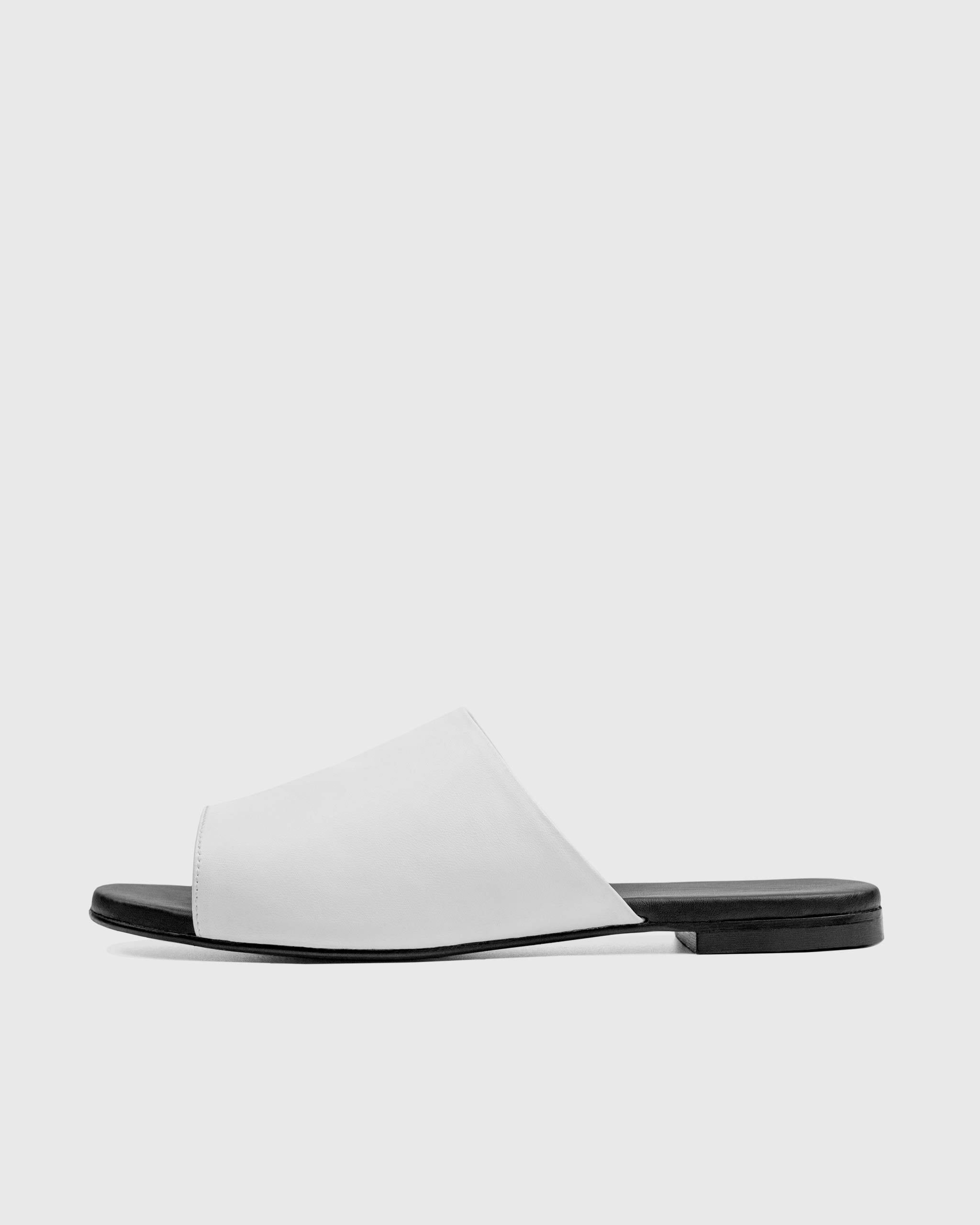 BOHEMA - Ritzy Slides Buty Białe, ze skóry roślinnej, polska rodzinna marka - outlet