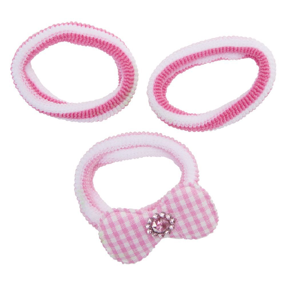 élastique enfant rose et blanc x3