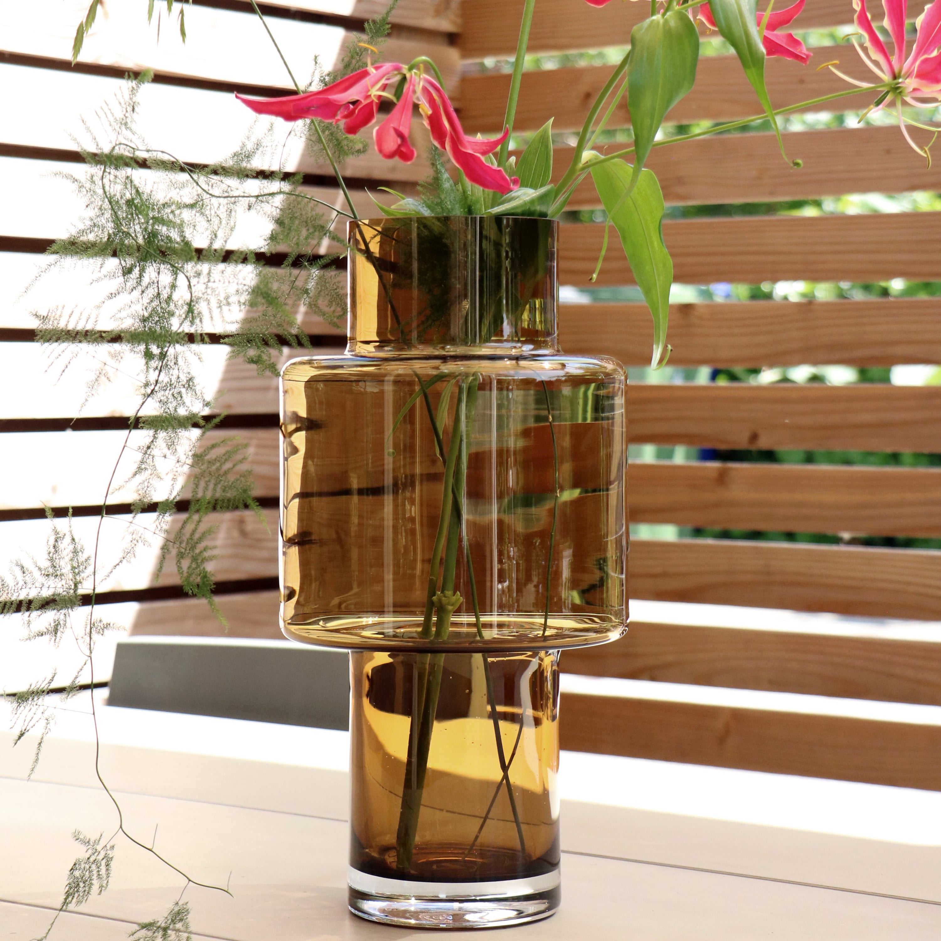 Vase The World Juba Vaas Ø 20 cm - Cognac