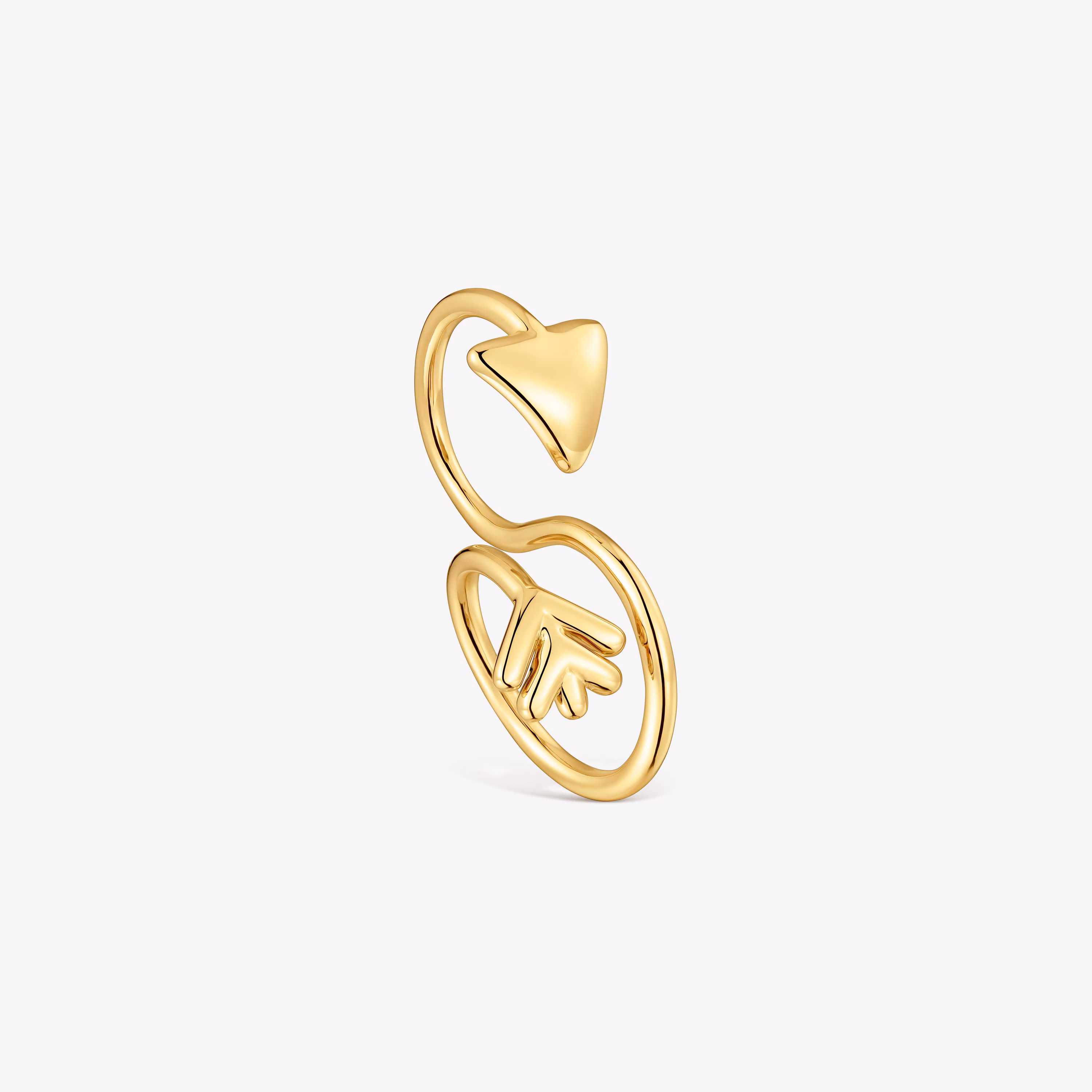 Anillo abierto con baño de oro 18 kt sobre plata TOUS Flechazo