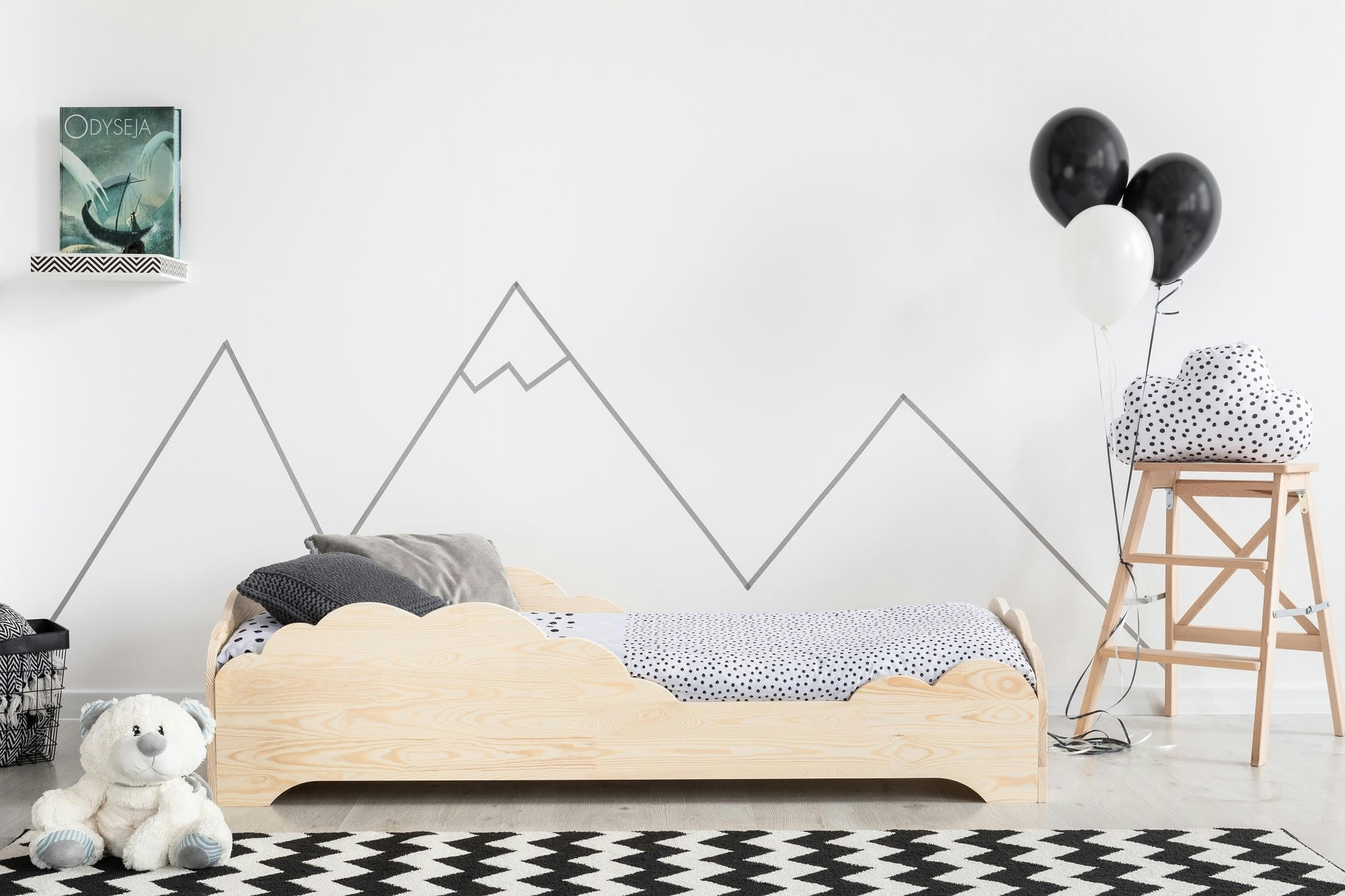 - Lit simple en pin massif 200x90 naturel