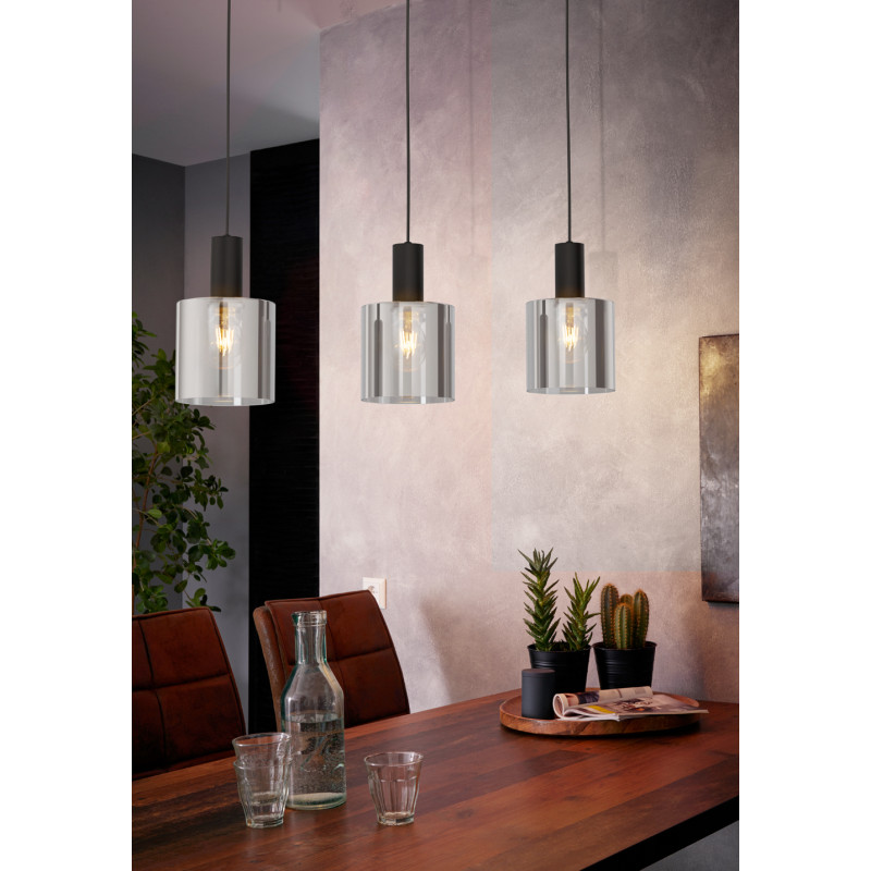 Suspension Gorosiba noire E27 3 x 40W EGLO