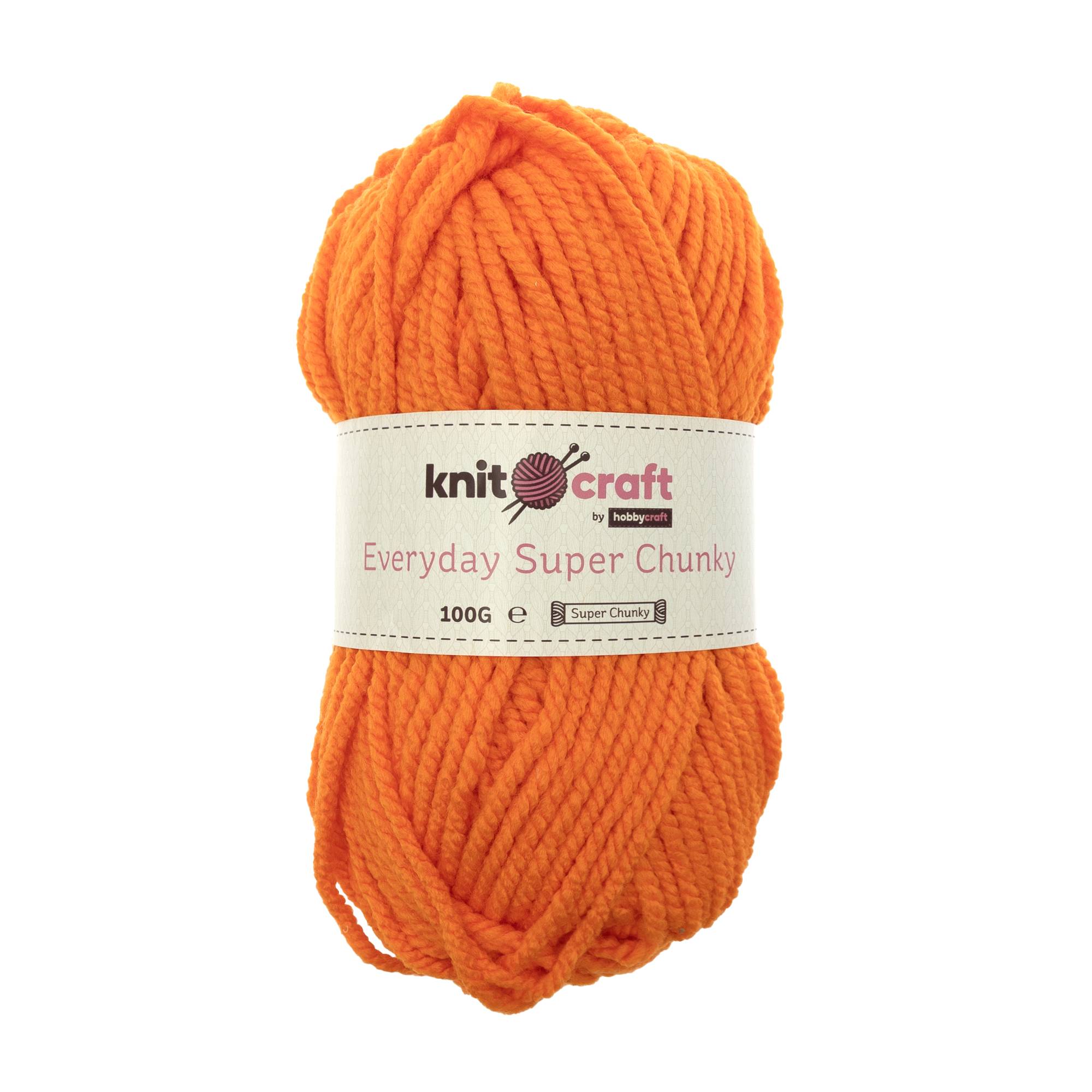 Knitcraft Orange Everyday Super Chunky Yarn 100g